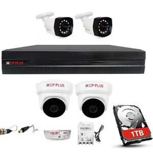 CP PLUS 4 Channal HD DVR 1080p 1Pcs,Outdoor Wired Camera 2.4 MP 2Pcs