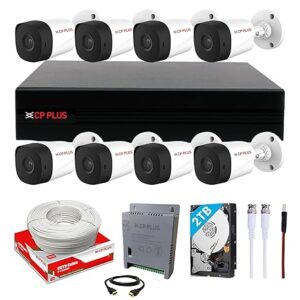 CP PLUS Full HD 8 Channel DVR with 2.4 MP 8 Outdoor Cameras [BUILT-in AUDIO MIC + MOTION DETECTION]